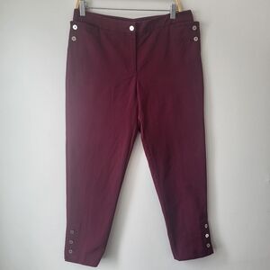 Carolina Herrera Maroon Tailored Pants Sz 10